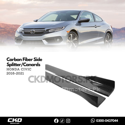 Honda Civic X 2016-21 Carbon Fiber Side Splitter/Canards