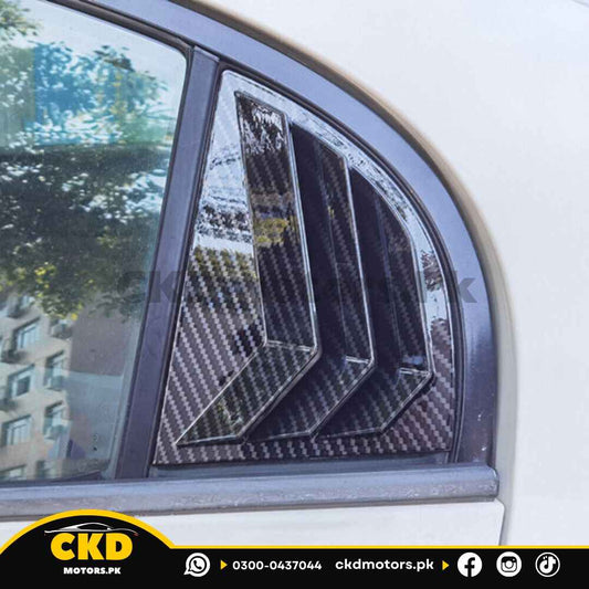 Honda Civic Reborn 2006-12 Carbon Fiber Window Quarter Louver Glass Trim