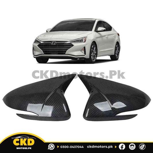 Hyundai Elantra 2020-24 Carbon Fiber Batman Style Mirror Cover