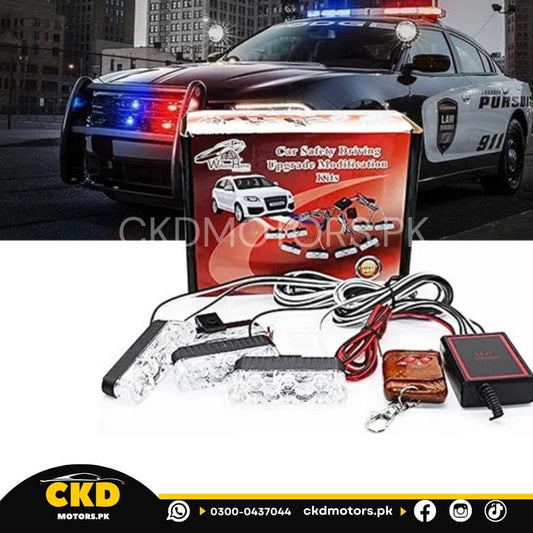 Car Police Flasher Lights With Remote 4pcs