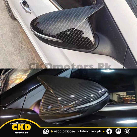 Hyundai Elantra 2020-24 Carbon Fiber Batman Style Mirror Cover