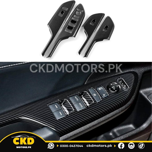 Honda Civic X Carbon Fiber Doors Window Trims Switch Buttons