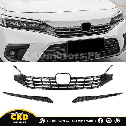 Honda Civic Xi 2022-2024 Carbon Fiber Front Grill Trims