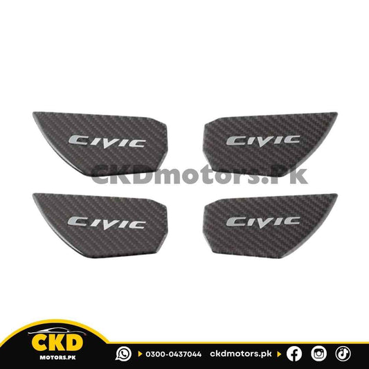 Honda Civic X Inner Door Handle Bowl Carbon Fiber Trims | 2016-21