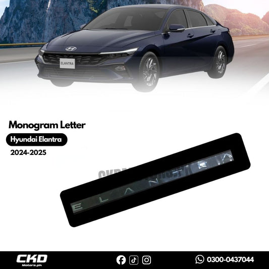 Chrome Bonnet Monogram Letters For Hyundai Elantra 2024-2025