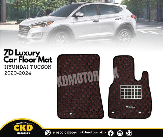 7D floor mats (black And Red texture) Hyundai Tucson 2020-2024