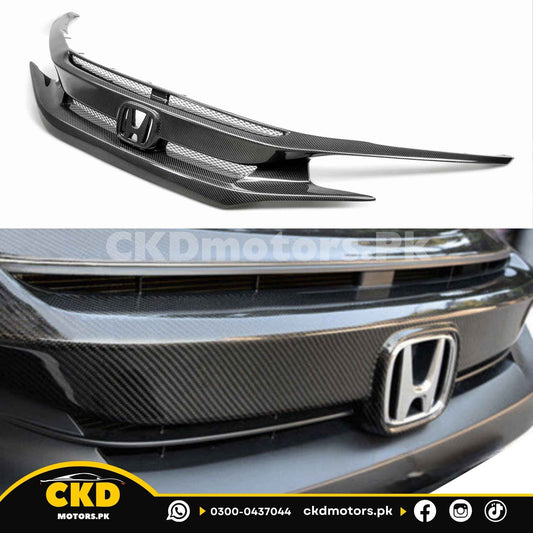 Honda Civic X 2016-2021 Carbon Fiber Front Grill