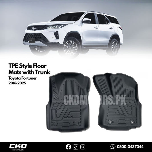 TPE Floor Mats with Trunk Mat for Toyota Fortuner 2016-2025