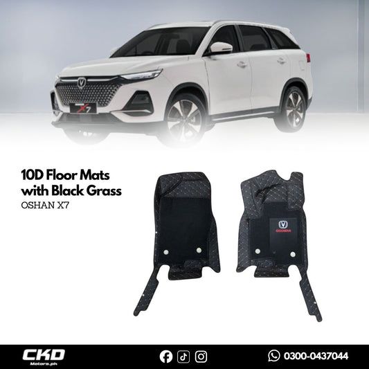 Changan Oshan X7 10D Floor Mats with Black Grass | 2021–2025