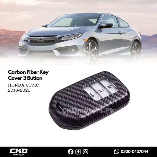Honda Civic X Carbon Fiber Key Cover 3 Button | 2016-21