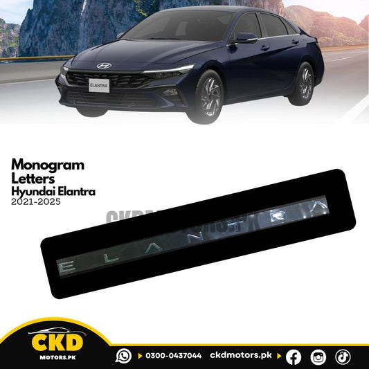 Chrome Bonnet Monogram Letters For Hyundai Elantra 2024-2025