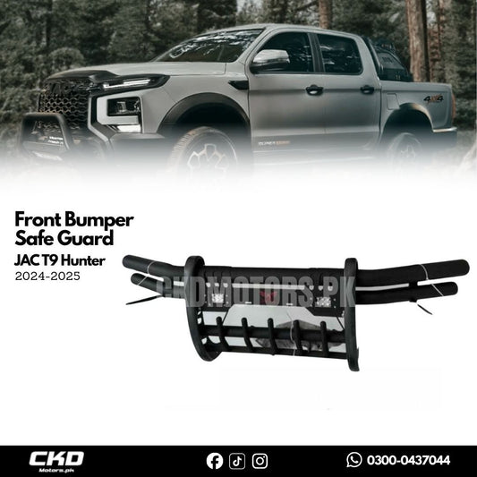 JAC T9 Hunter Front Bumper Safe Guard ( Double Pipe with Fog Lamps) - 2024–2025