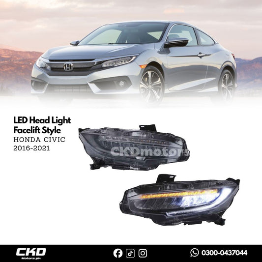 Honda Civic LED Head Light Facelift Style