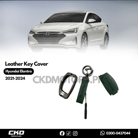 Leather Key Cover for Hyundai Elantra 2021-2024
