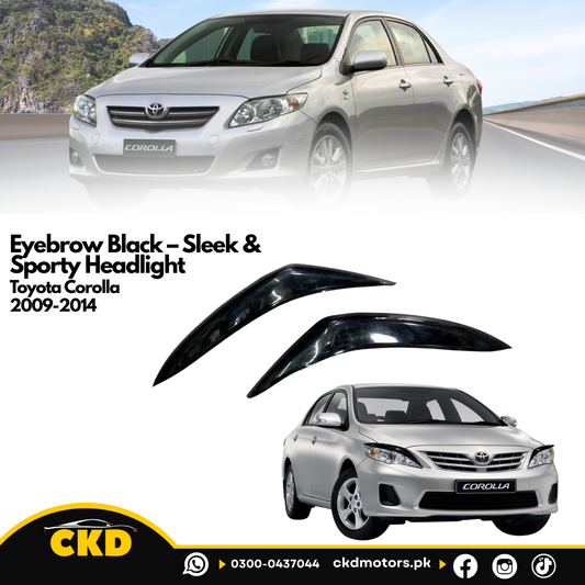 Eyebrow Black Headlight Trim For Toyota Corolla 2012-2014