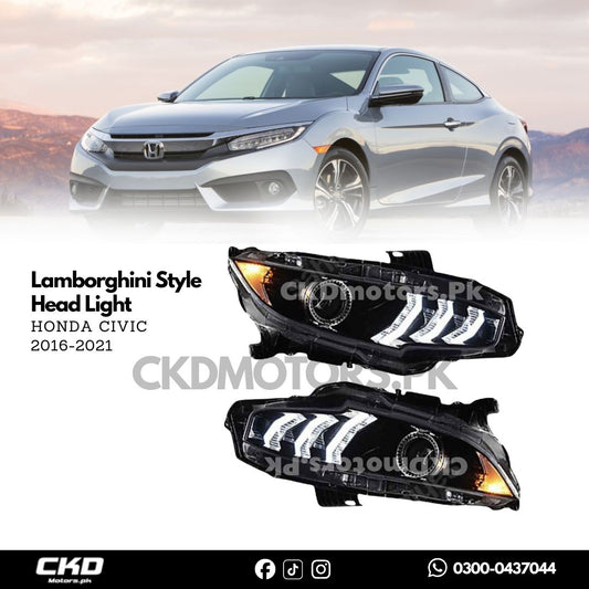 Honda Civic X Mustang Style Head Lights | 2016-2021