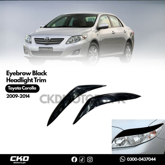 Eyebrow Black Headlight Trim For Toyota Corolla 2012-2014