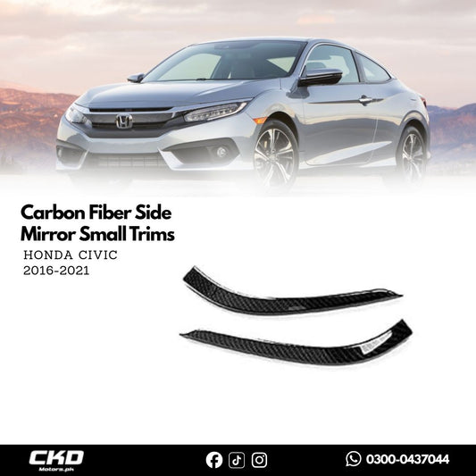 Honda Civic X 2016-21 Carbon Fiber Side Mirror Small Trims