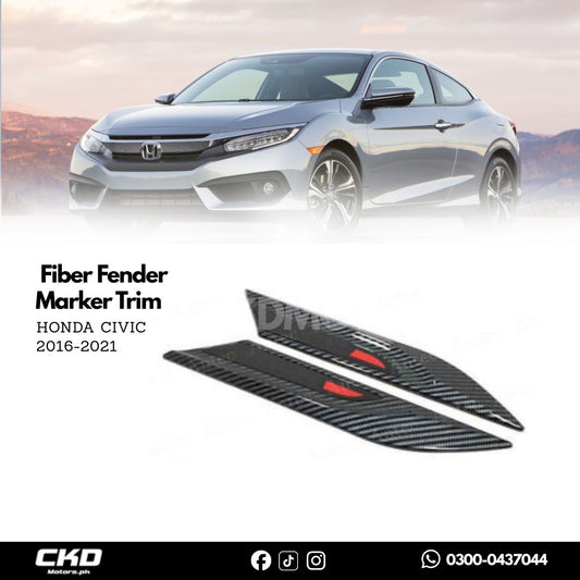 Honda Civic X 2016-21 Carbon Fiber Fender Marker Trim