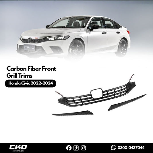 Honda Civic Xi 2022-2024 Carbon Fiber Front Grill Trims