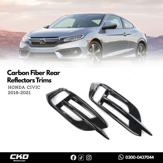 Honda Civic X 2016-21 Carbon Fiber Rear Reflectors Trims