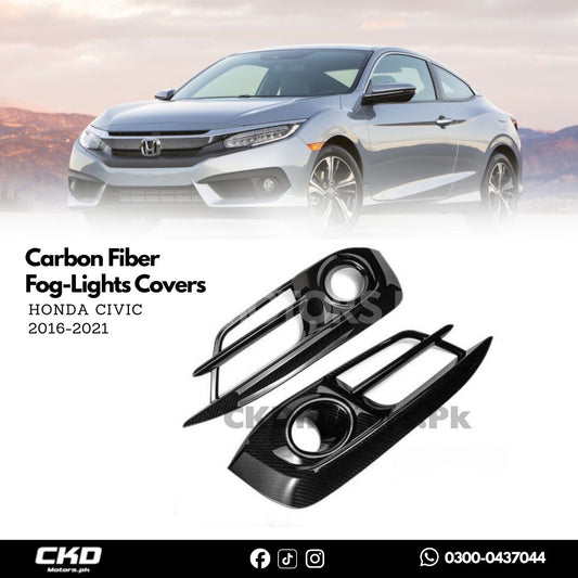 Honda Civic X 2016-21 Carbon Fiber Fog Light Covers
