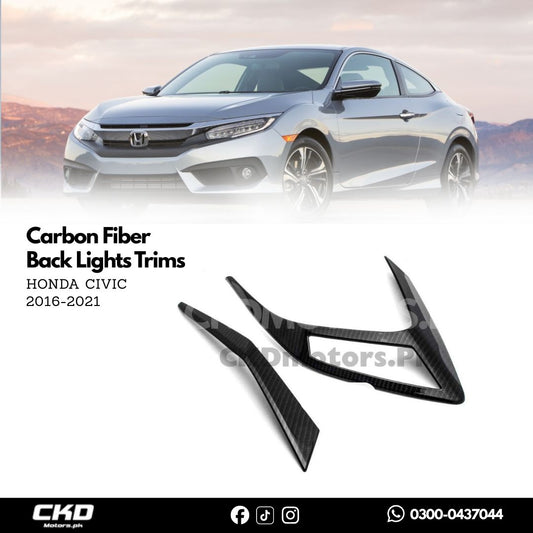 Honda Civic X 2016-21 Carbon Fiber Back Lights Trims