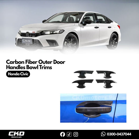 Honda Civic 2022-24 Carbon Fiber Outer Door Handles Bowl Trims