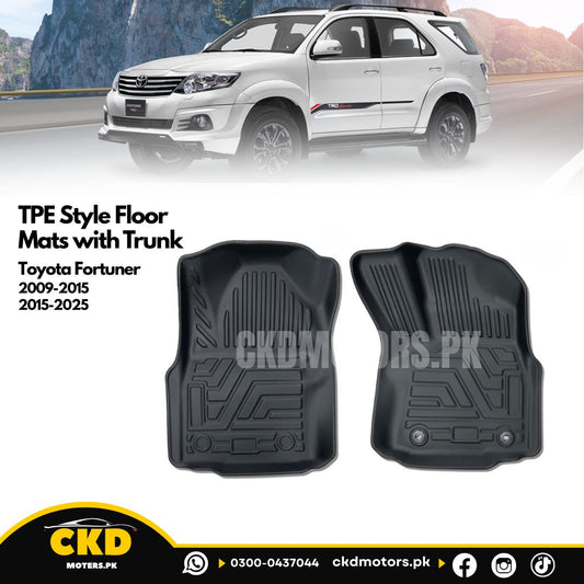 TPE Style Floor Mats with Trunk Mat for Toyota Fortuner 2012-2015