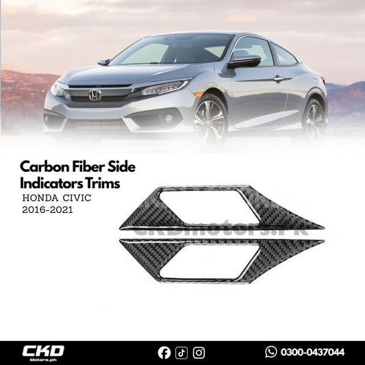 Honda Civic X 2016-2021 Carbon Fiber Side Indicators Trims