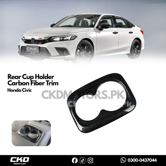 Honda Civic 2022-24 Rear Cup Holder Carbon Fiber Trim