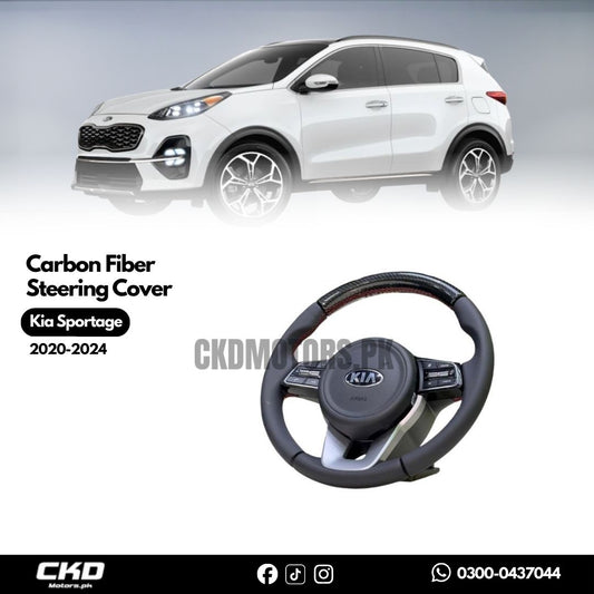 Kia Sportage 2020-2024 Carbon Fiber Steering Cover