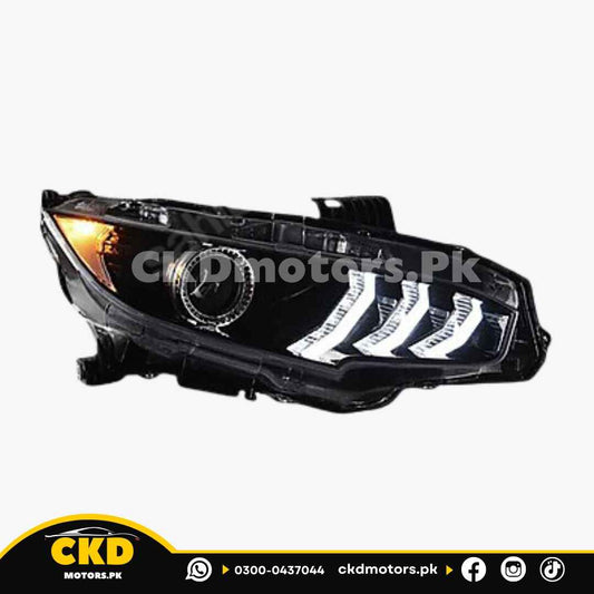 Honda Civic X Mustang Style Head Lights | 2016-2021