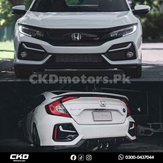 Honda Civic X 2016-21 SI Style Front Back Bumper Version 2