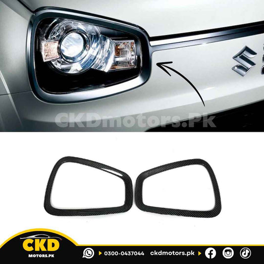 Suzuki Alto 2019-24 Headlight Garnish Carbon Fiber Trim 3 pcs