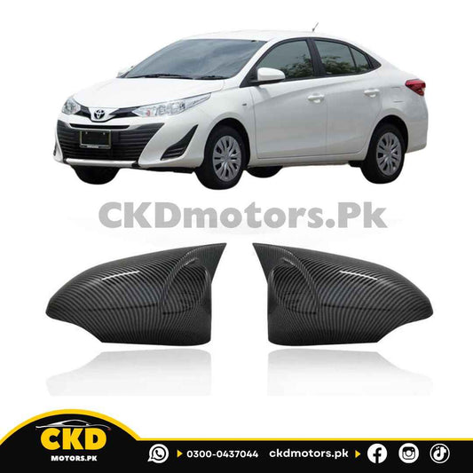 Toyota Yaris 2020-24 Carbon Fiber Batman Style Side Mirror Covers