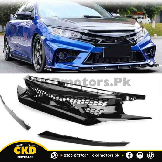 Honda Civic X 2016-2021 Batman Style Front Grill