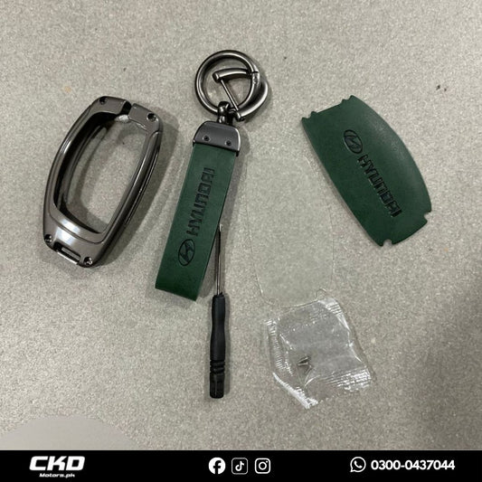 Metal Leather Key Cover for Hyundai Elantra 2024-2025