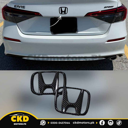 Honda Civic 2022-24 11 Gen Carbon Fiber Front Back Logo