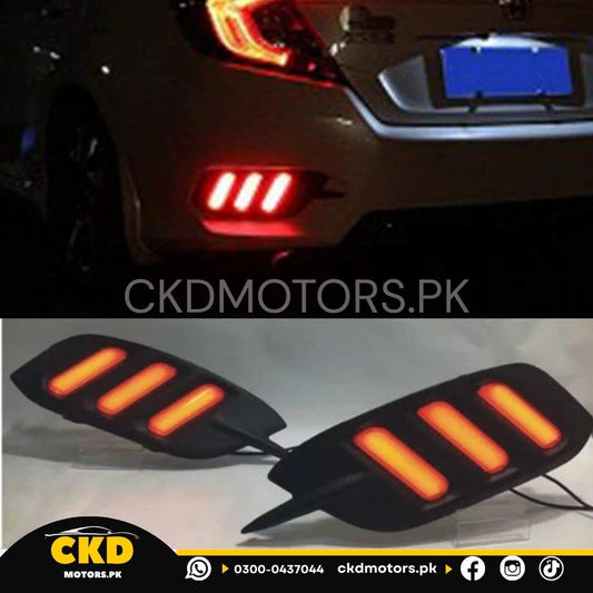 Honda Civic X Rear Bumper Mustang Style DRL