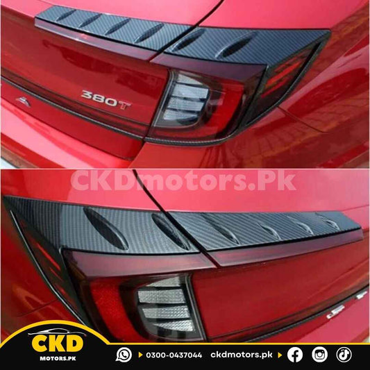 Hyundai Sonata 2021-24 Rear Lights Carbon Fiber Trims