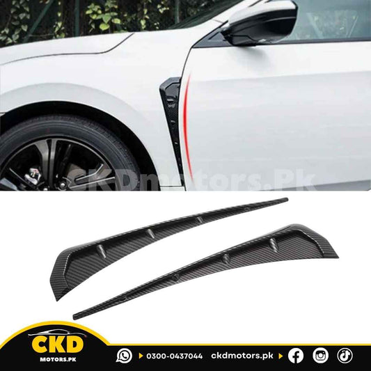 Universal Front Fender Carbon Fiber Trims Pair