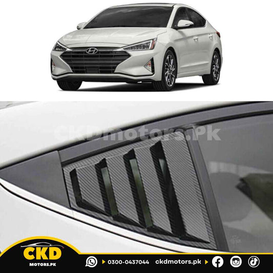 Hyundai Elantra 2020-24 Black Quarter Louver Glass Trim