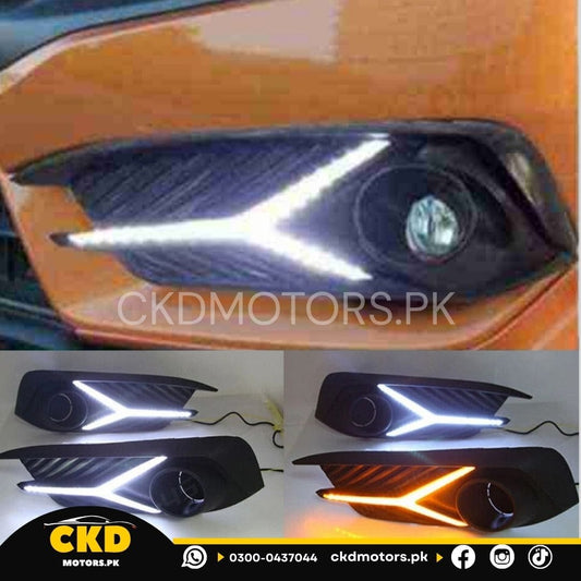 Honda Civic X Fog Lamps Sword Style DRL Cover
