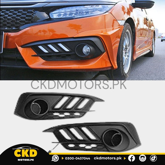Honda Civic X Fog Lights DRL Cover Mustang