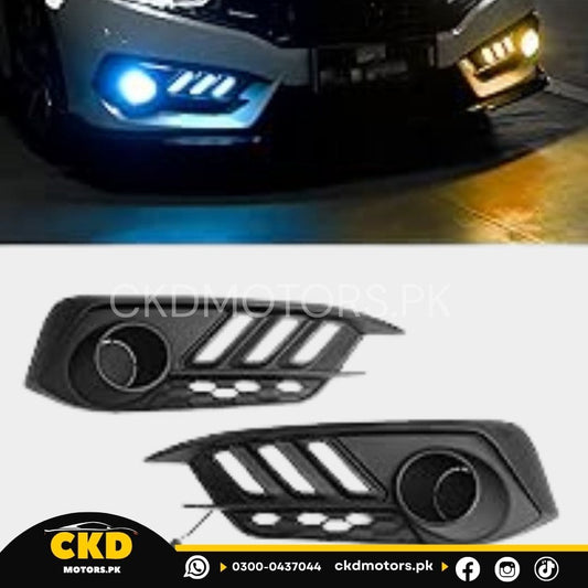 Honda Civic X Fog Lights DRL Cover Mustang