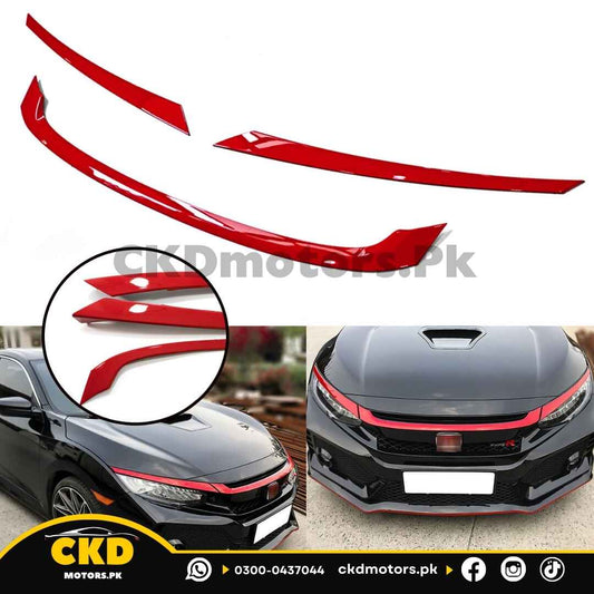 Honda Civic X 2016-2021 Grill Modulo Red Trims