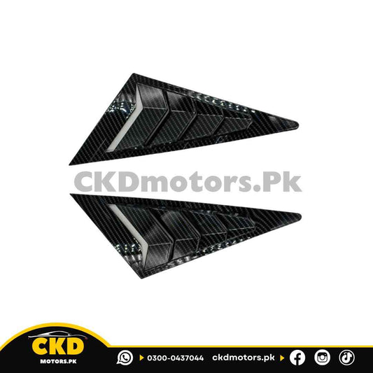 Honda Civic Reborn 2006-2012 Carbon Fiber Front Quarter Louver Glass Trim
