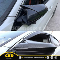 Honda Civic X 2016-2021 Carbon Fiber Batman Style Door Mirror Covers