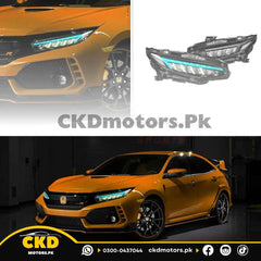 Honda Civic X Audi Style RGB Front Head Lights | 2016-21